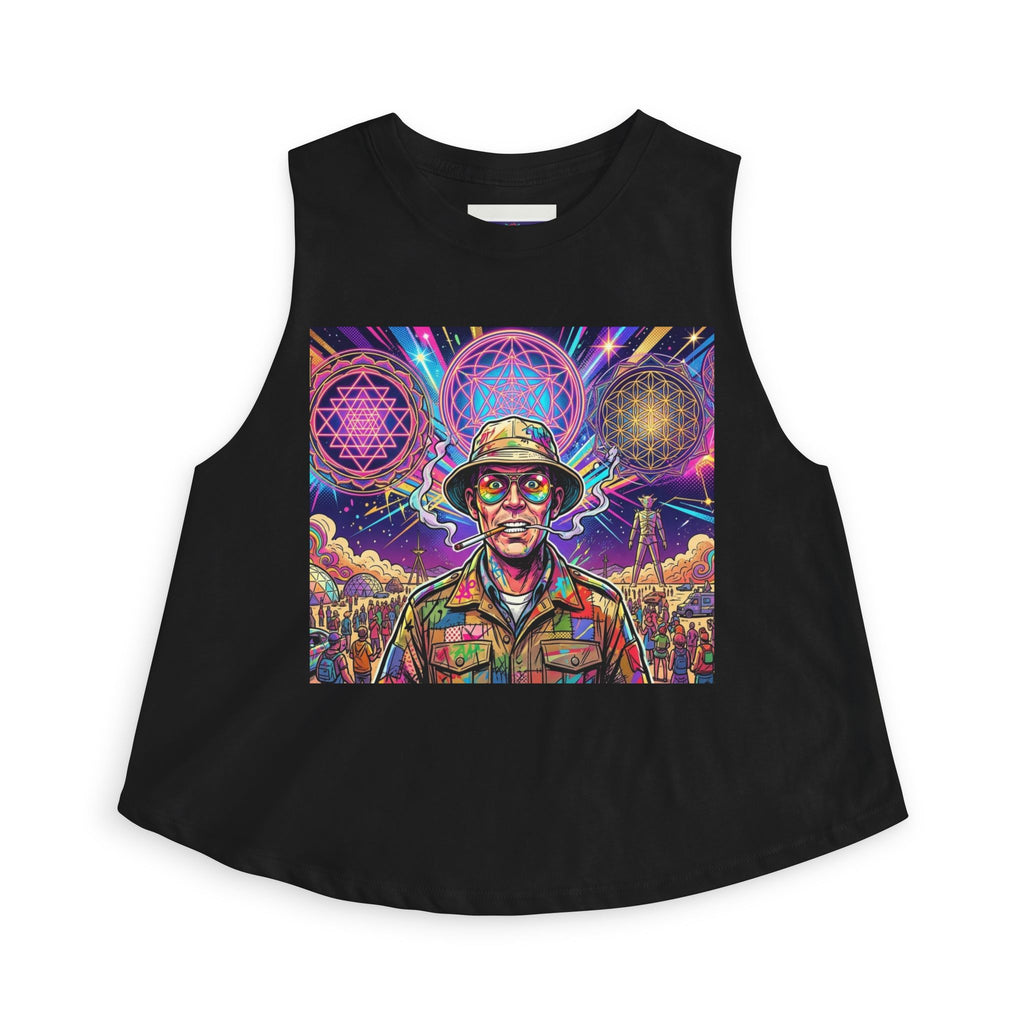 Psychedelic Soldier Portrait Crop Top | Trippy Geometric Art, Hunter S Thomason, Burning Man Style, Deadhead, Tripper style, hippie