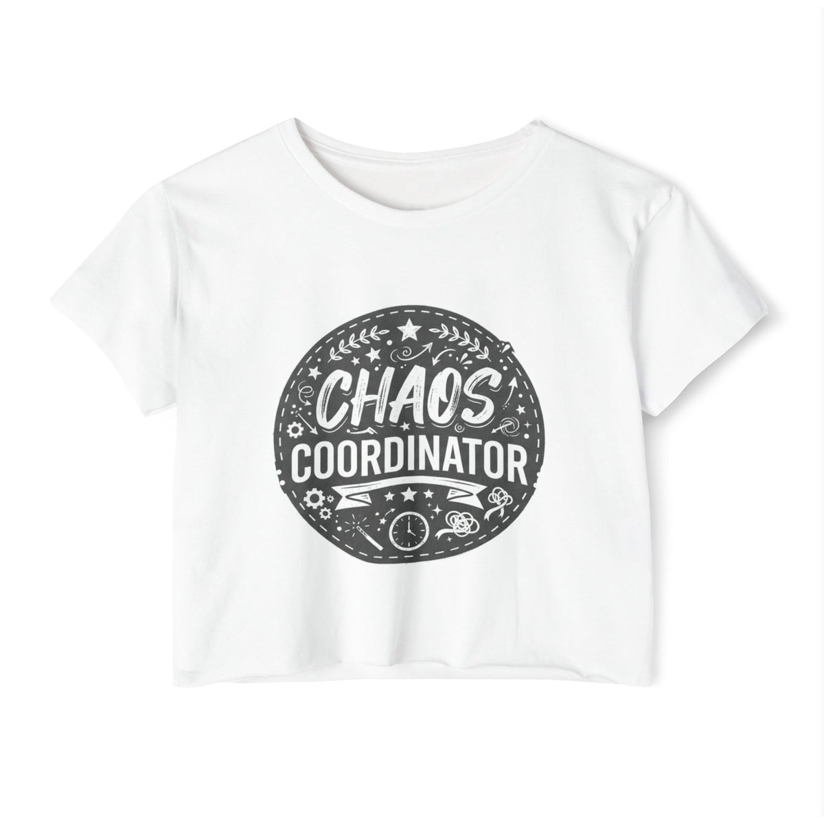Chaos Coordinator Crop Top | Festival boho graphic tee, music festival style