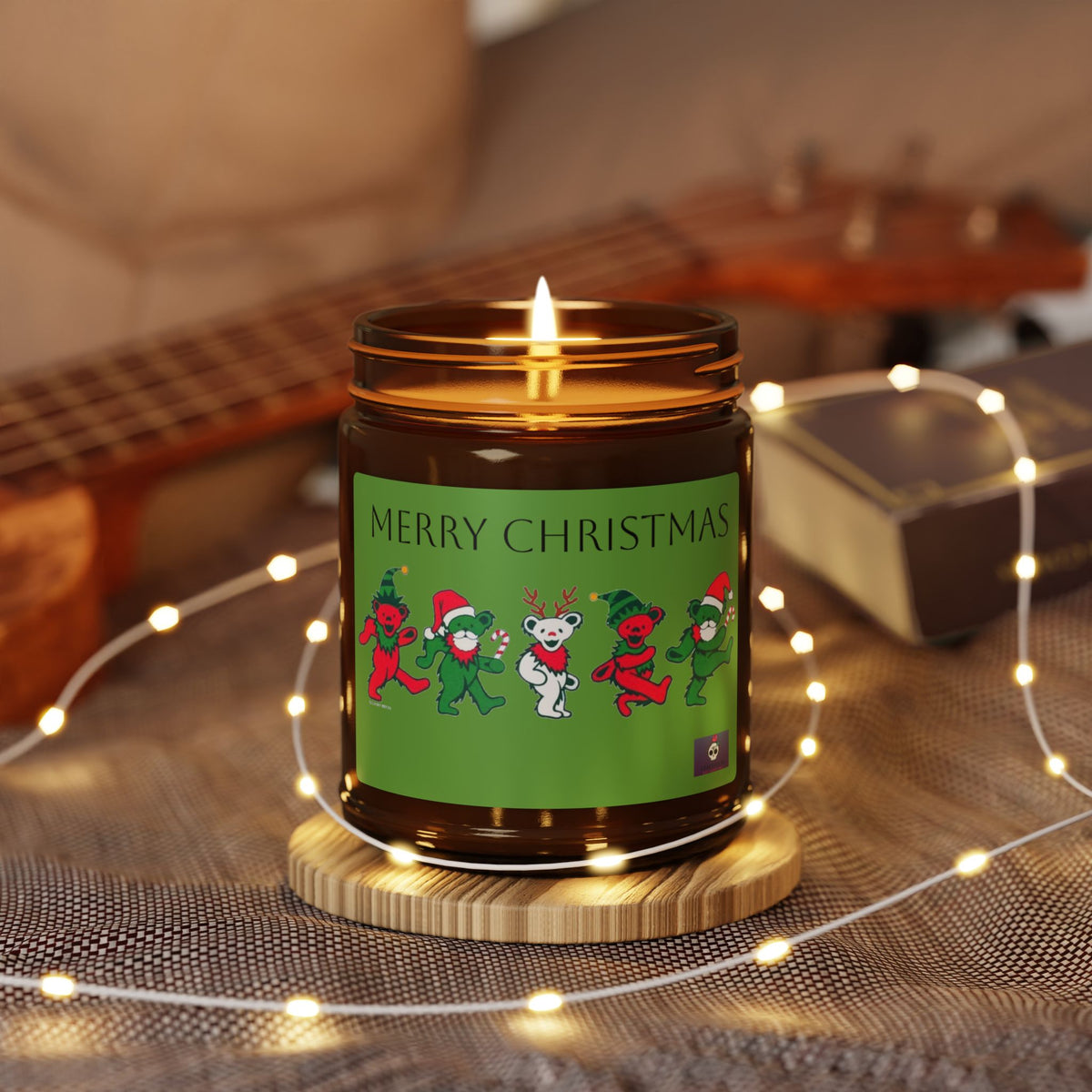 Deadhead  Christmas Scented Soy Candle (Multi-Size, Amber Jar)