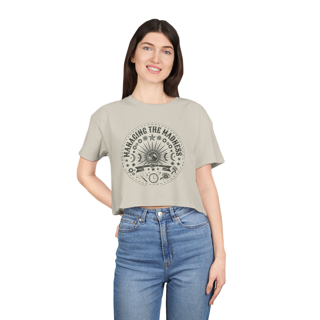 Moon Phases Mandala Crop Tee | Astrological Celestial Design