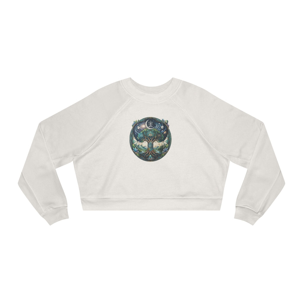 Mystical Moon artwork Cropped Sweatshirt | Celestial Cat Circle