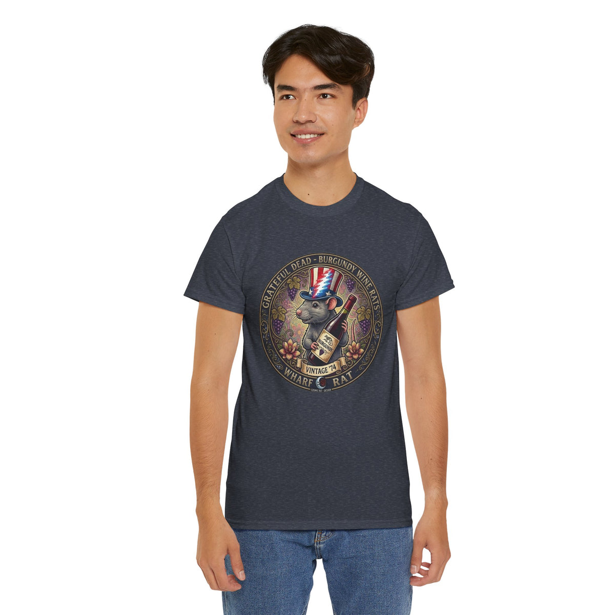 Wharf Rat Graphic Tee | Vintage Americana rat with top hat and bottle