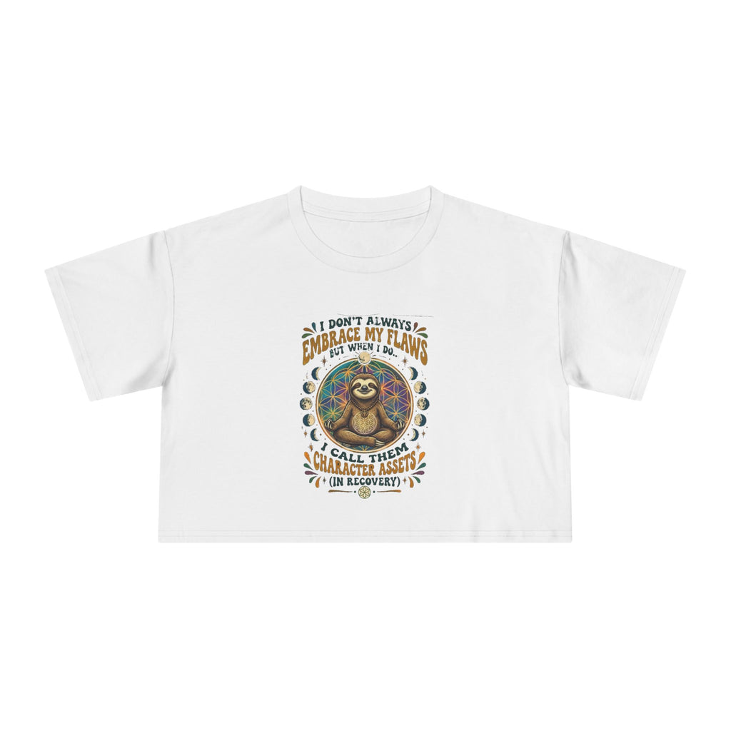 Grumpy Sloth Recovery Crop Tee | Funny Sarcastic Sobriety Shirt