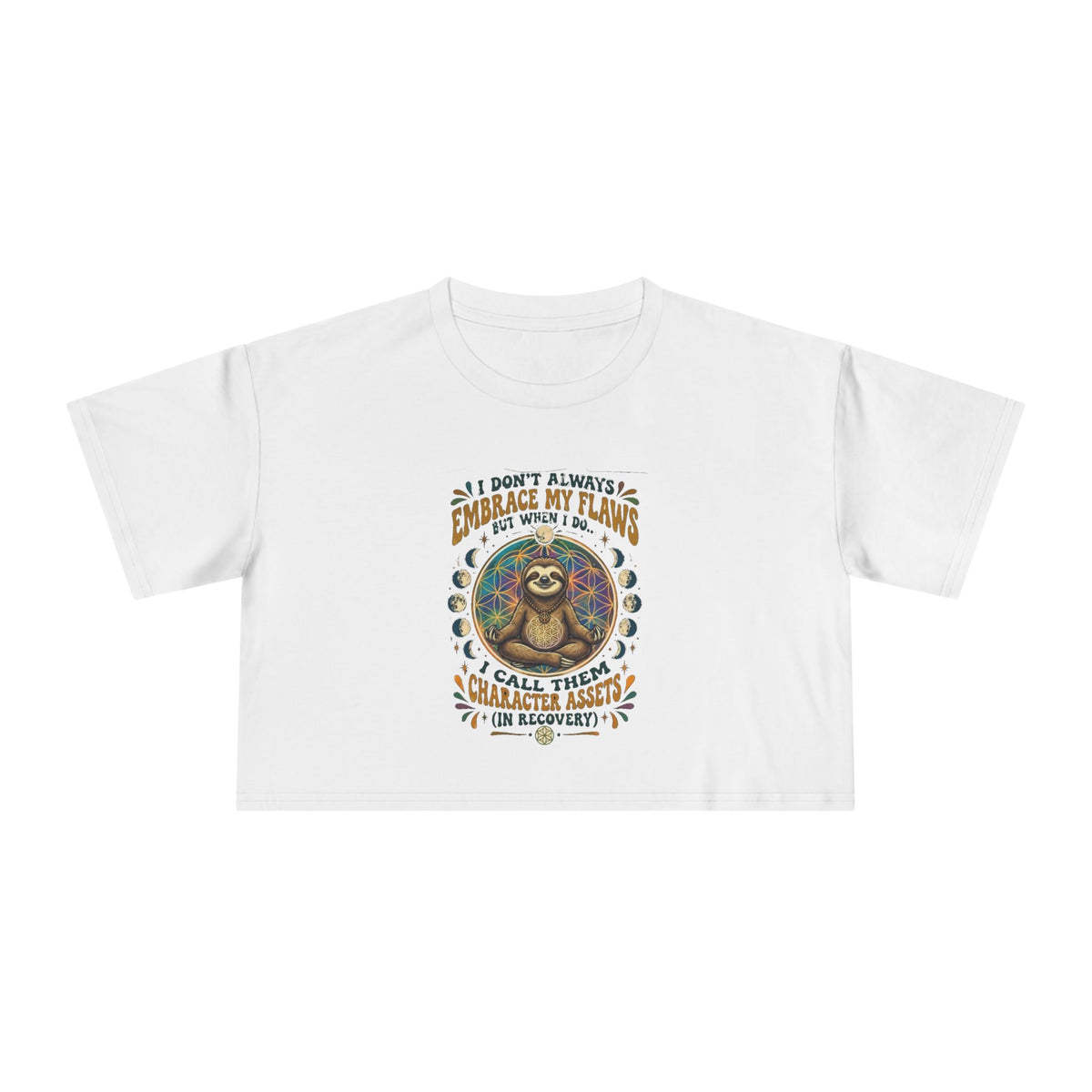 Grumpy Sloth Recovery Crop Tee | Funny Sarcastic Sobriety Shirt