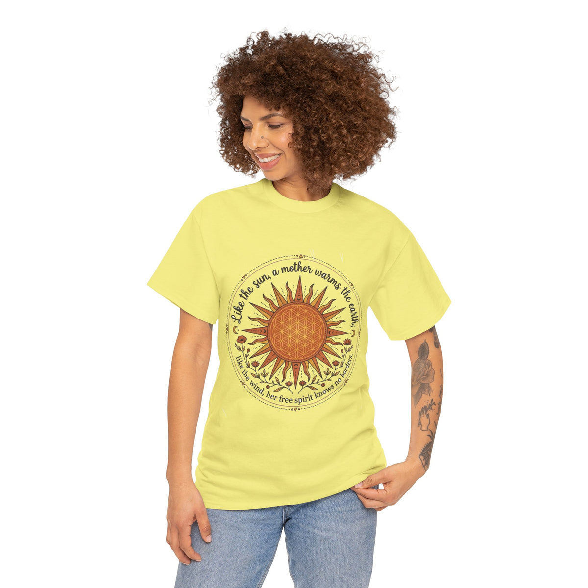 Sunflower Mandala Tee | Sunburst Floral Graphic Shirt