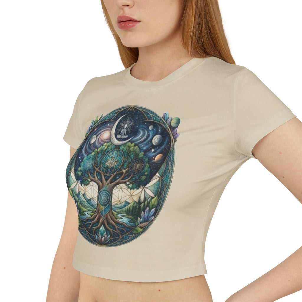 Tree of Life Mandala Crop Tee | Celestial Nature Graphic Tee