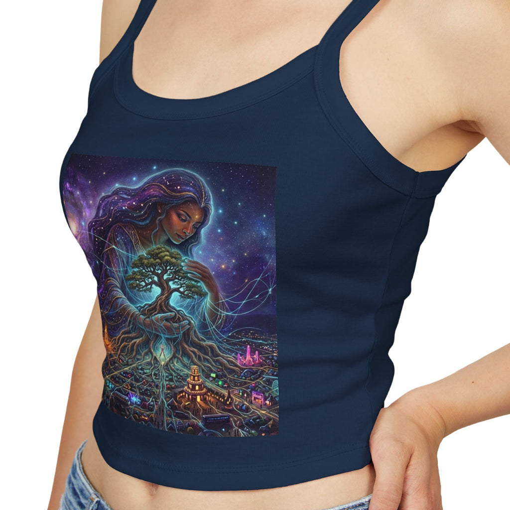 Mother Earth Goddess illustration Tank Top | Cosmic Nature Artwork
