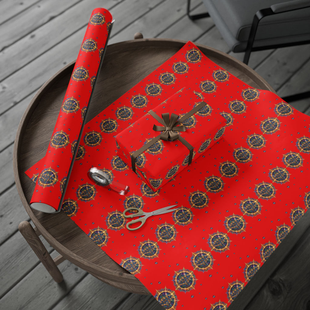 Deadhead Stars Wrapping Paper | Red Holiday Roll, grateful dead inspired