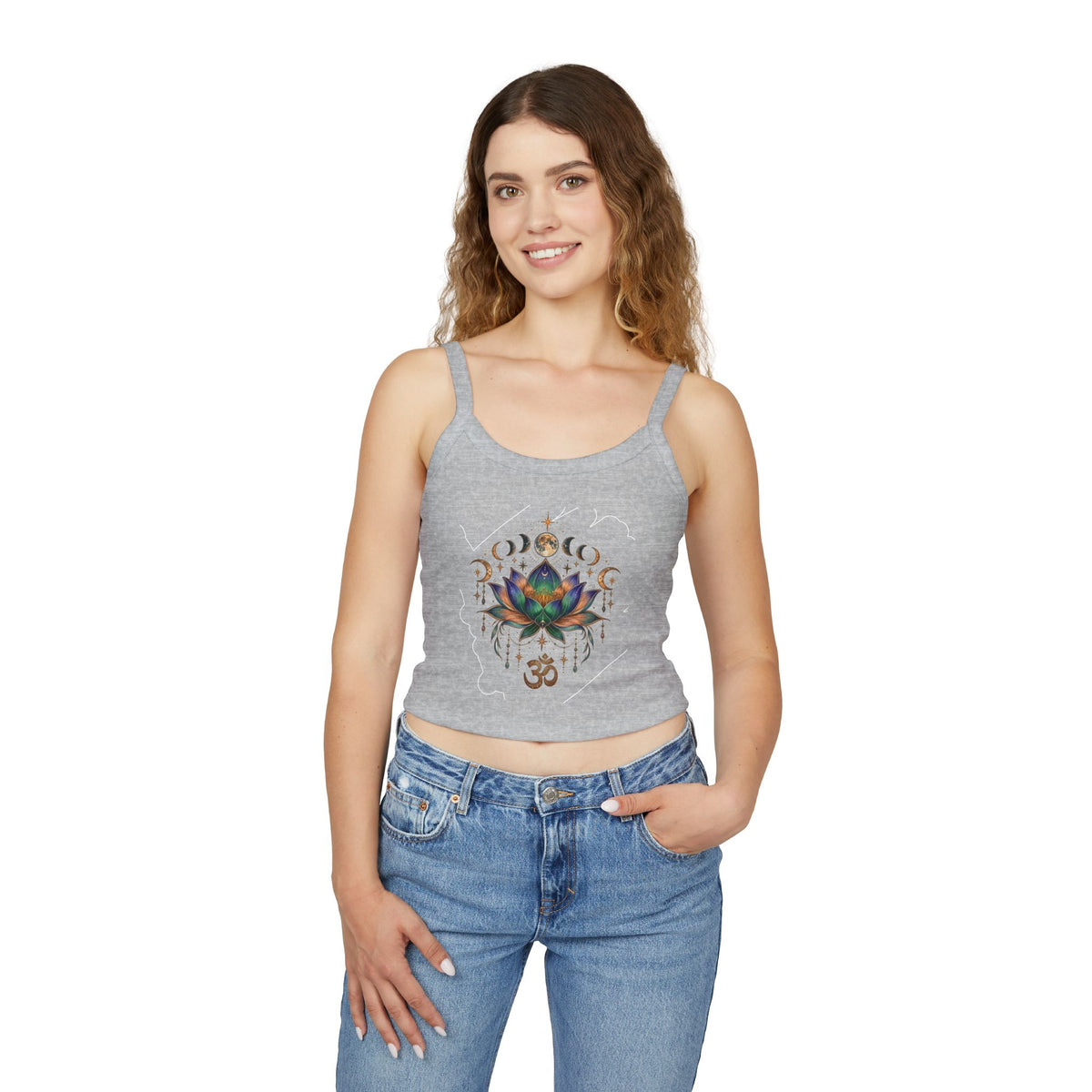 Lotus Mandala Om Tank Top | Spiritual Yoga Crop Top