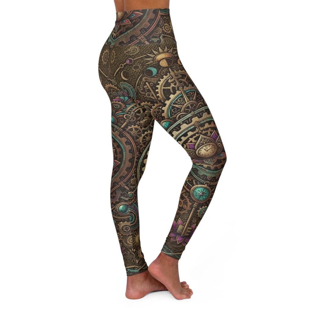High Waisted AOP Festival Pants | Psychedelic Sacred Geometry