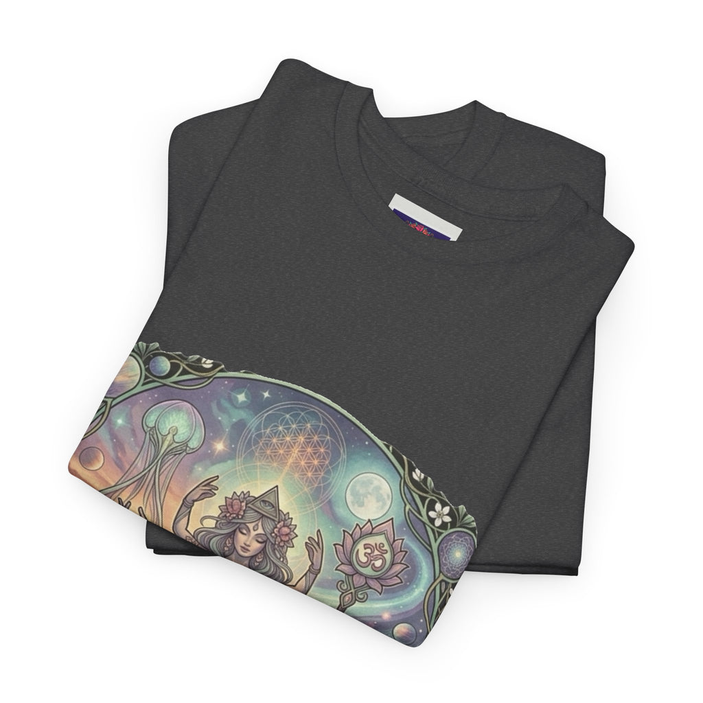 Buddha Meditation Yoga Shirt  Mandala Graphic T-Shirt for Men & Women, Sacred Geometry Lotus Flower Top, Festival Clothing