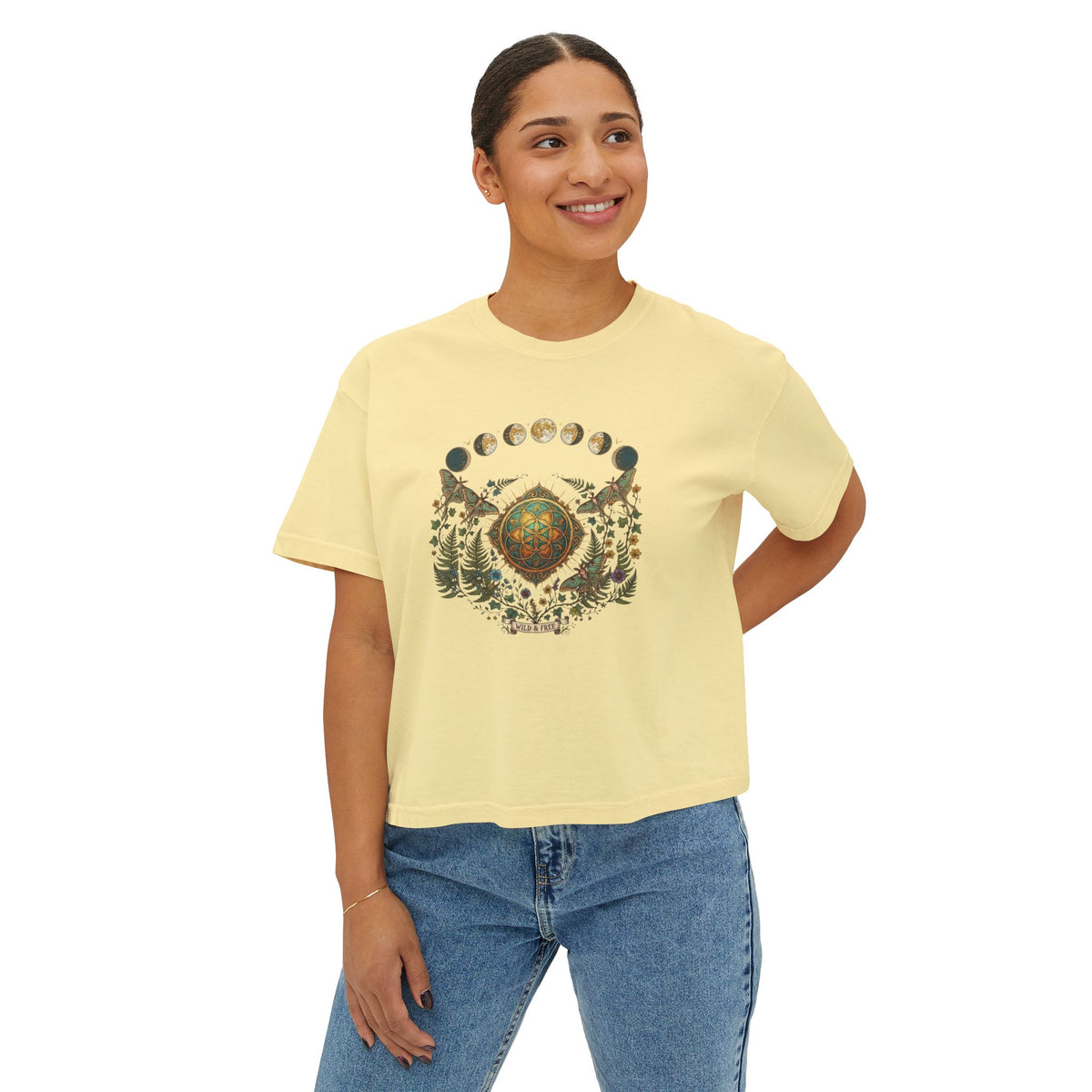 Moon Phases Mandala Tee | Forest, Dreamcatcher, Boho Nature