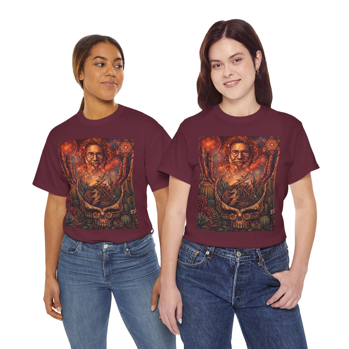 Grateful Dead Skull and Roses Tee | Psychedelic Jerry Garcia Portrait,deadhead gift
