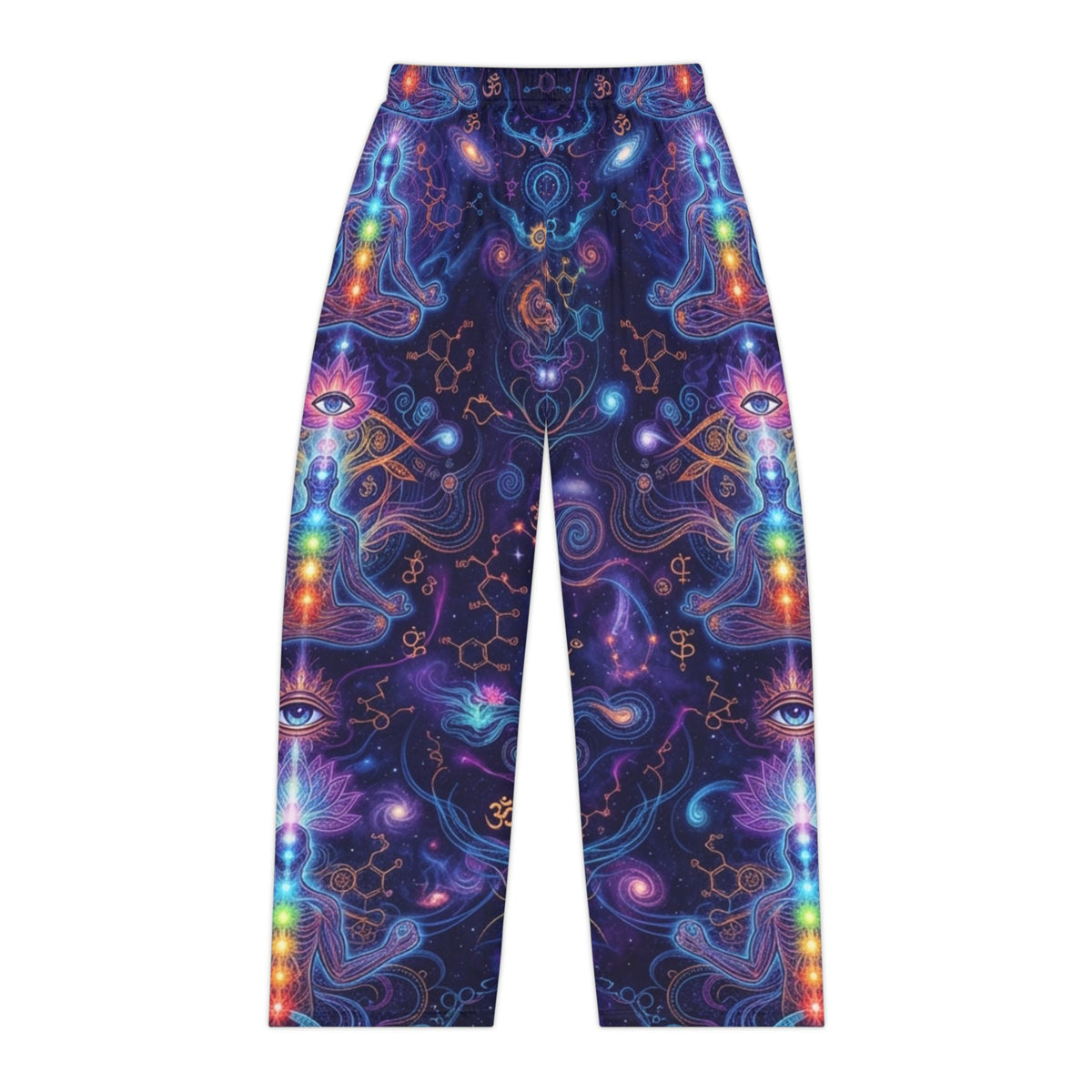 Cosmic Chakra Pattern Pajama Pants | Psychedelic Galaxy Loungewear All Over Print Trippy Sleep Bottoms