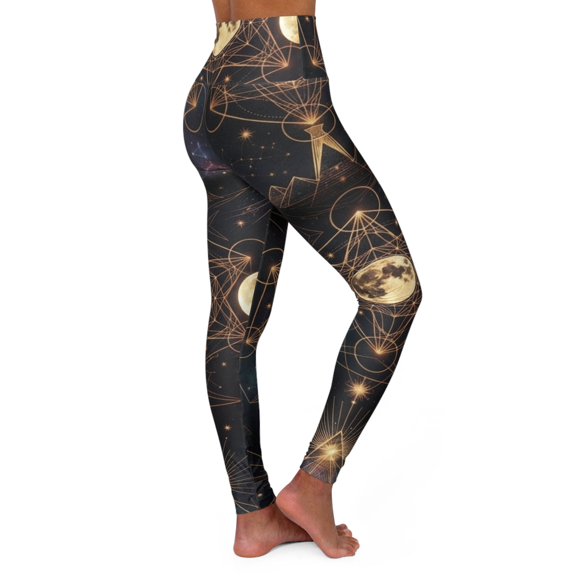 Celestial Moon & Constellation Yoga Leggings | High Waisted