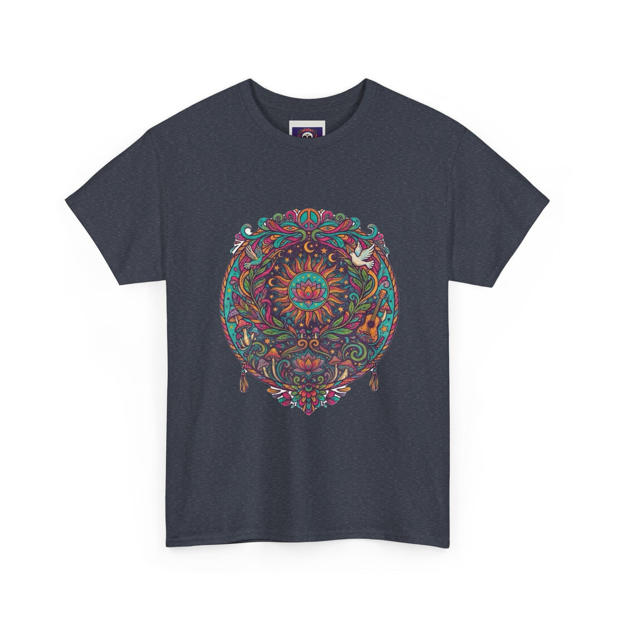 Colorful Floral Mandala T-Shirt | Boho Psychedelic Floral Tee