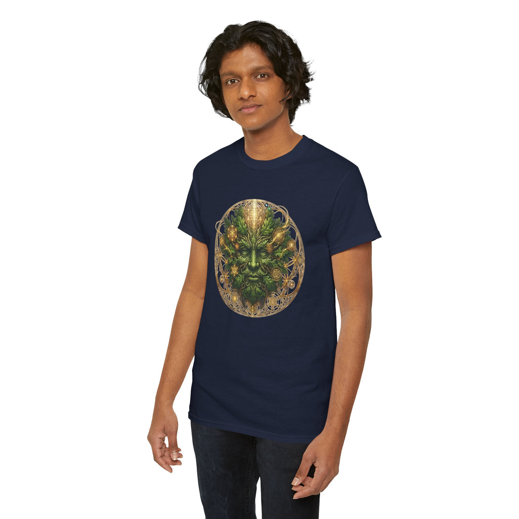 Green Man Face Tee | Celtic Nature Spirit, Burning man festival top, Forest Folklore Shirt
