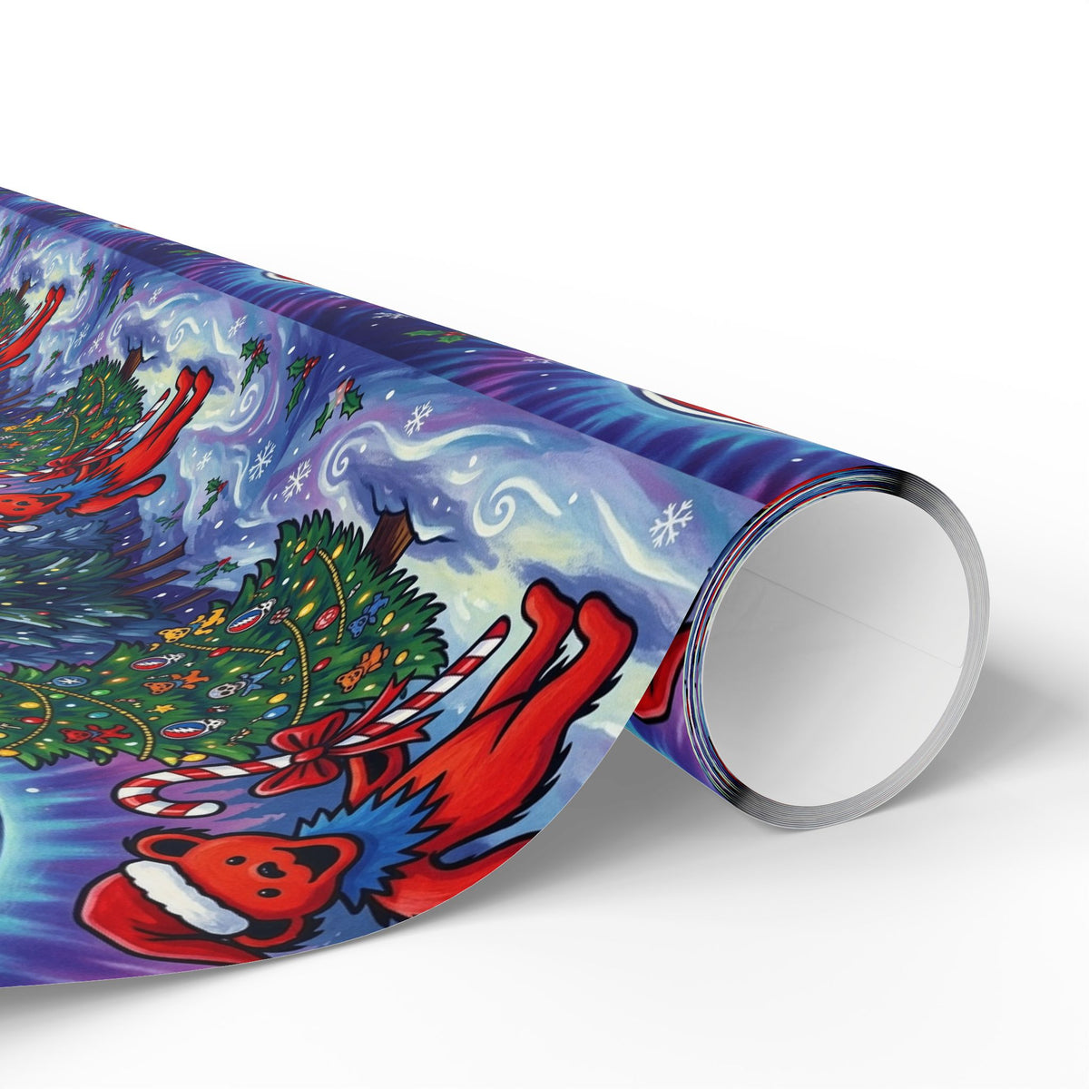 Grateful Dead Dancing Bears Wrapping Paper | Holiday Music Pattern