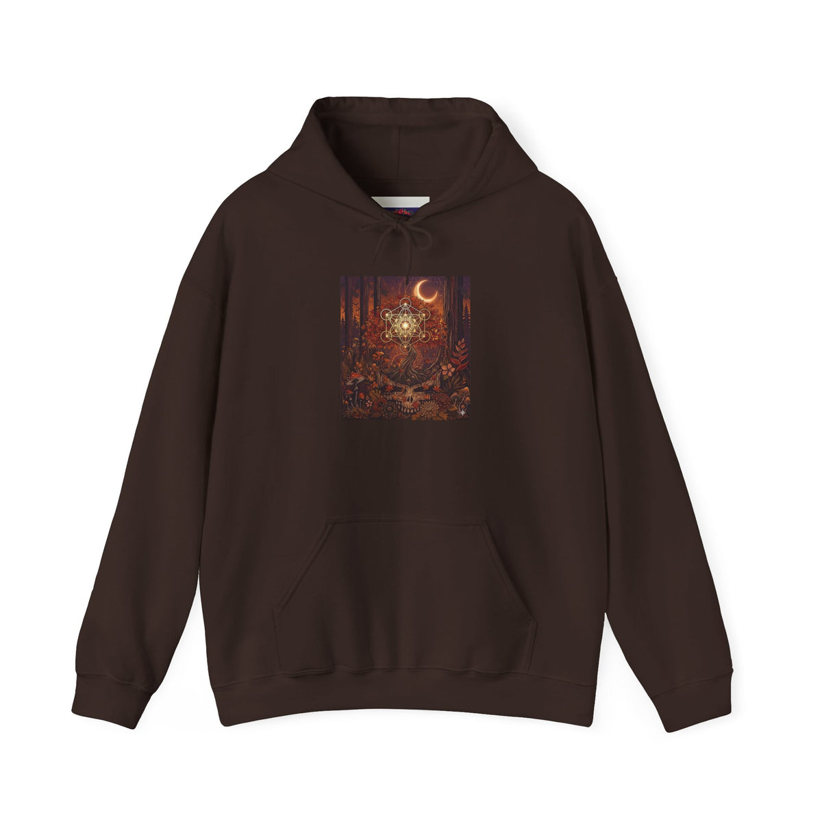 Mystical Moon Forest scene Hoodie | Crescent Moon Owl Night Illustration, deadhead gift