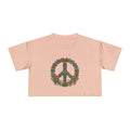 Floral Butterfly Peace Sign Crop Tee | Boho Nature Hippie Shirt
