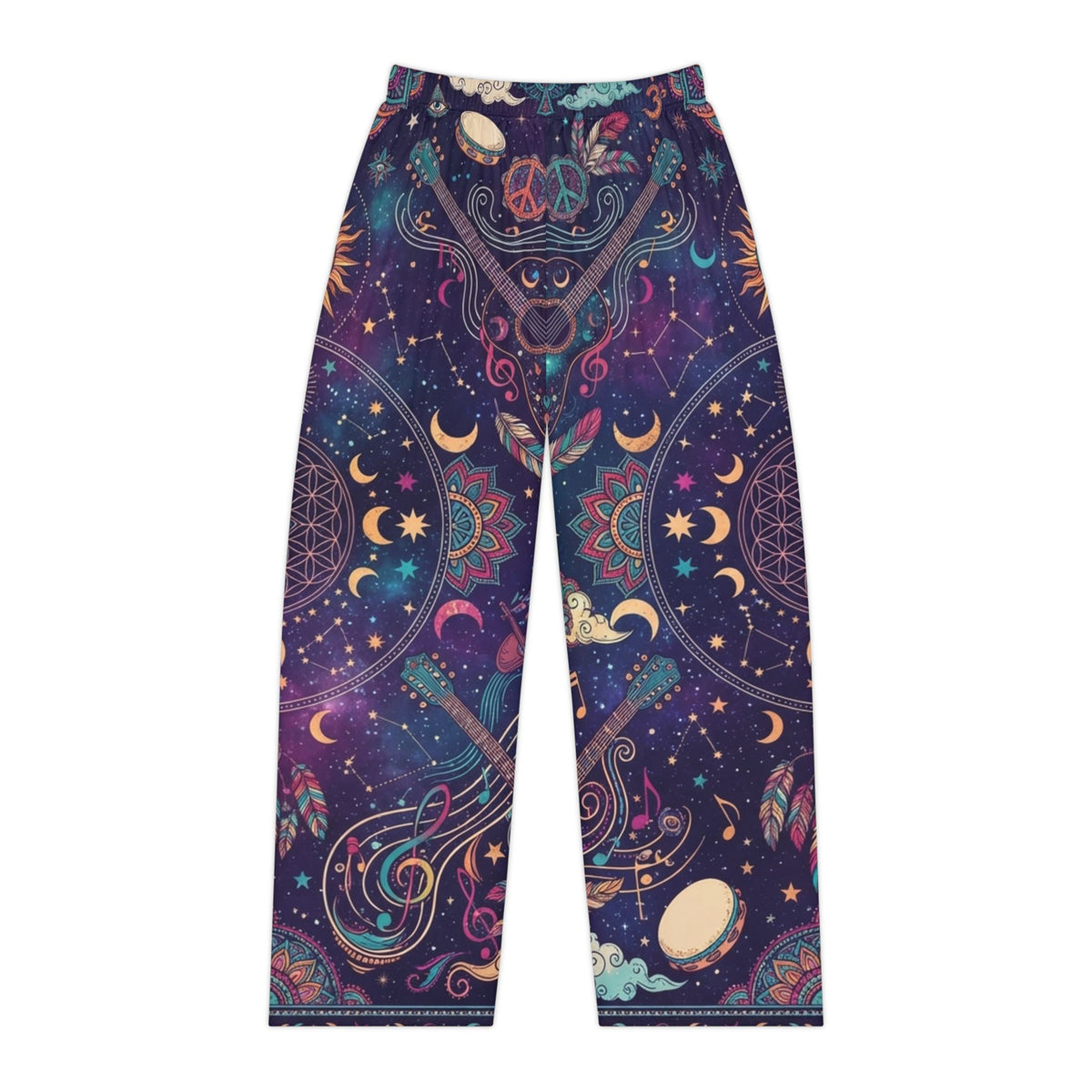 Celestial Moon & Sun Paisley Pajama Pants | Cosmic Night Print