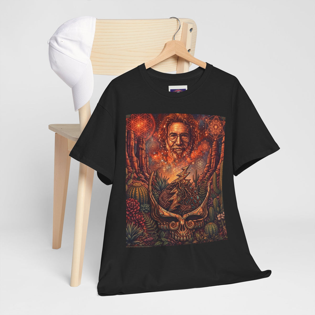 Grateful Dead Skull and Roses Tee | Psychedelic Jerry Garcia Portrait,deadhead gift