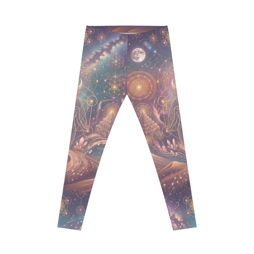 Celestial Sacred Geometry Leggings | Cosmic Moon AOP