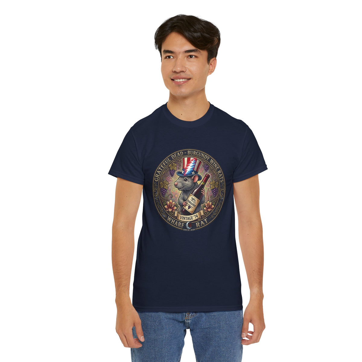 Wharf Rat Graphic Tee | Vintage Americana rat with top hat and bottle