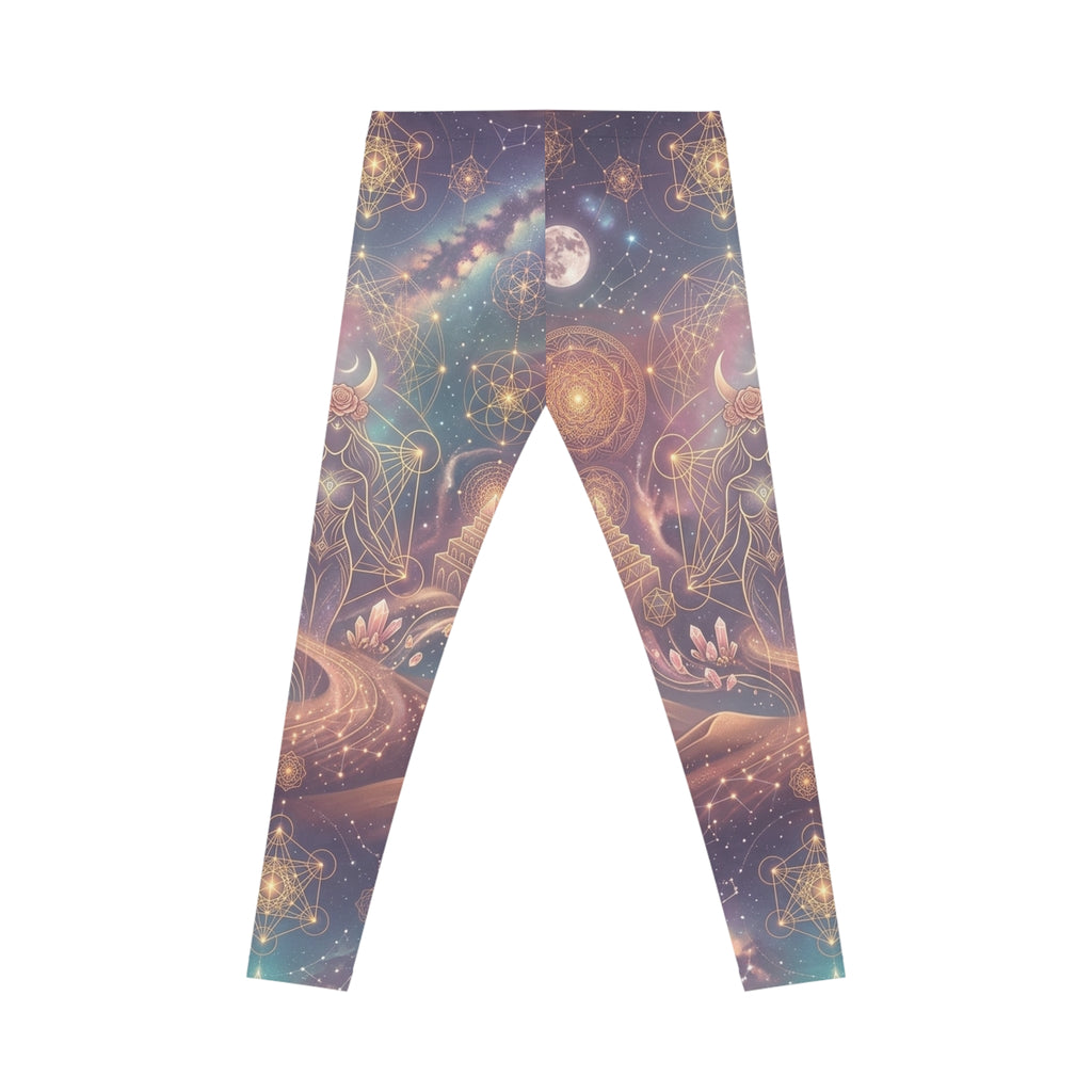 Celestial Sacred Geometry Leggings | Cosmic Moon AOP