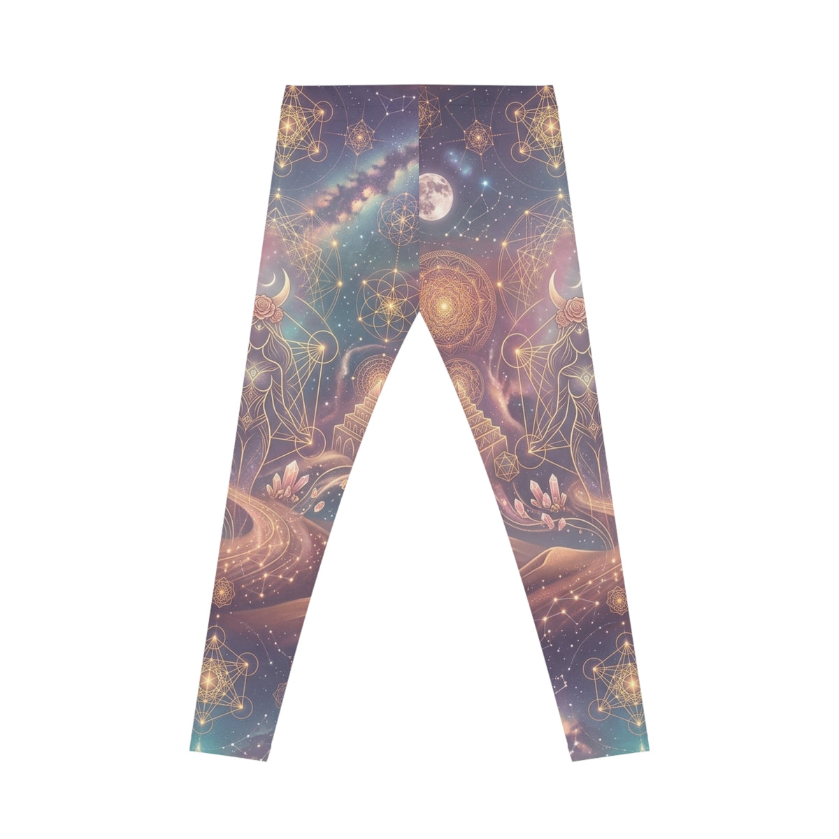 Celestial Sacred Geometry Leggings | Cosmic Moon AOP