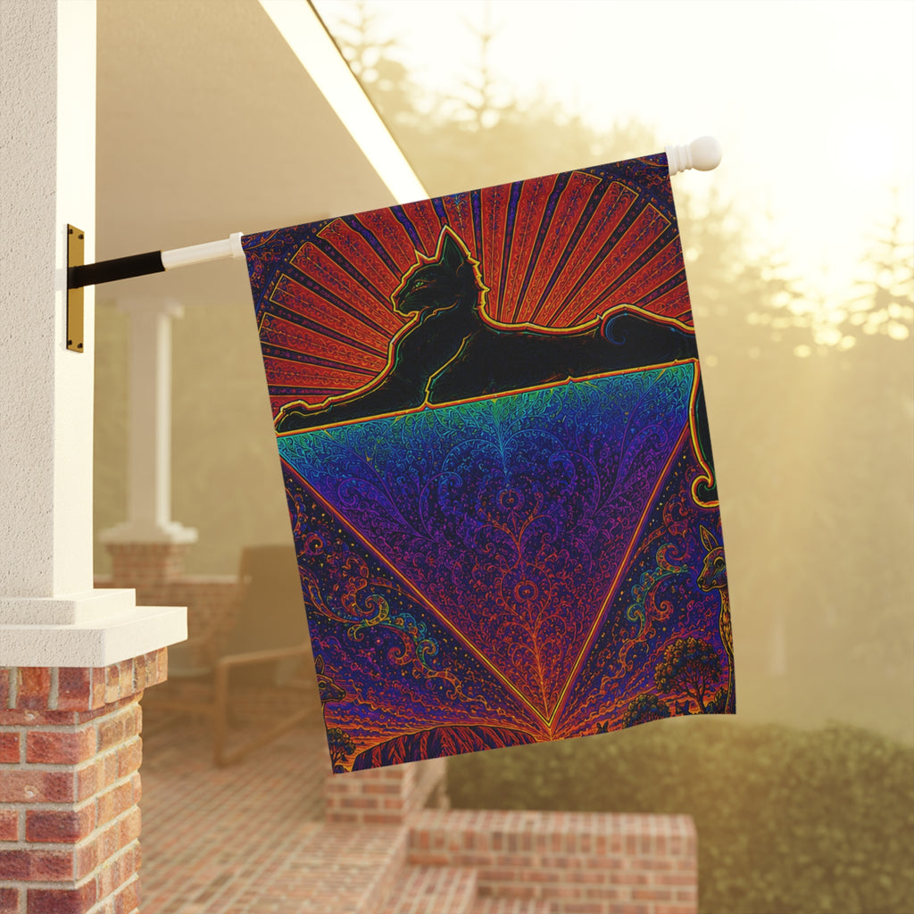 Grateful Dead Cat Pyramid Garden & House Banner | Psychedelic Steal Your Face Flag