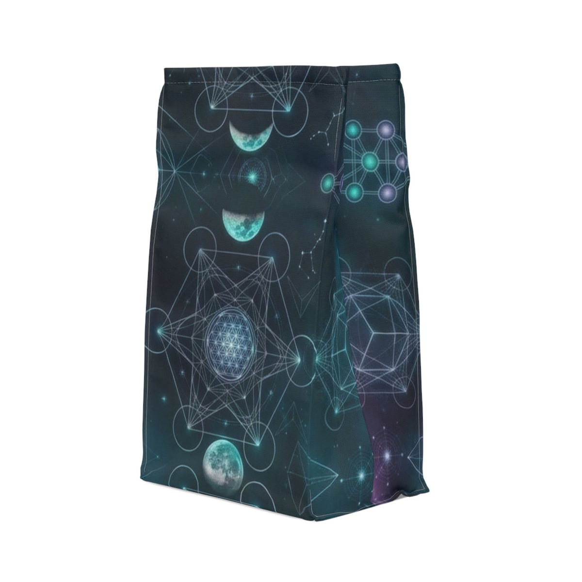 Moon Phases Sacred Geometry Lunch Bag | Polyester Lunch Bag