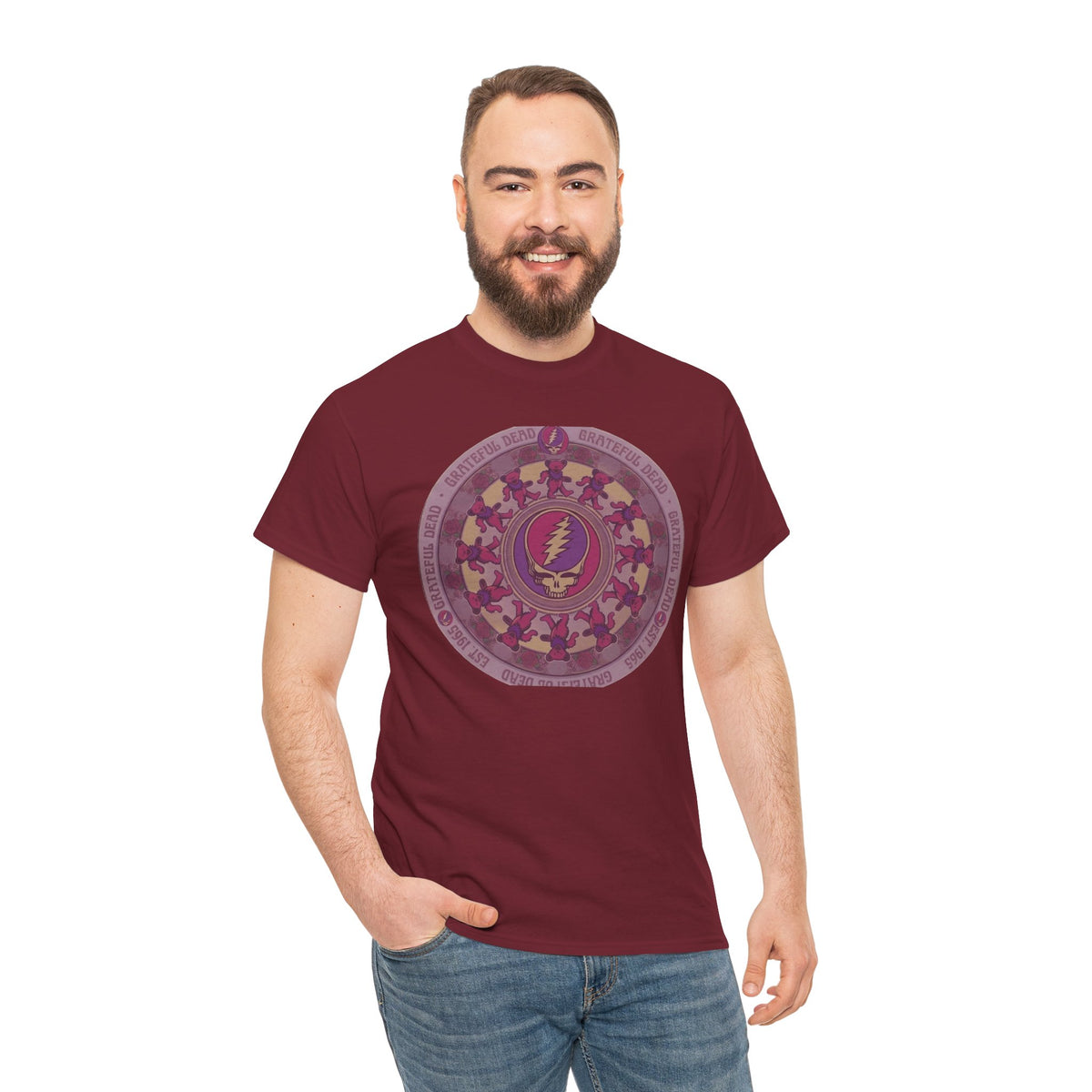 Grateful Dead Steal Your Face Mandala Tee | Psychedelic Band Shirt