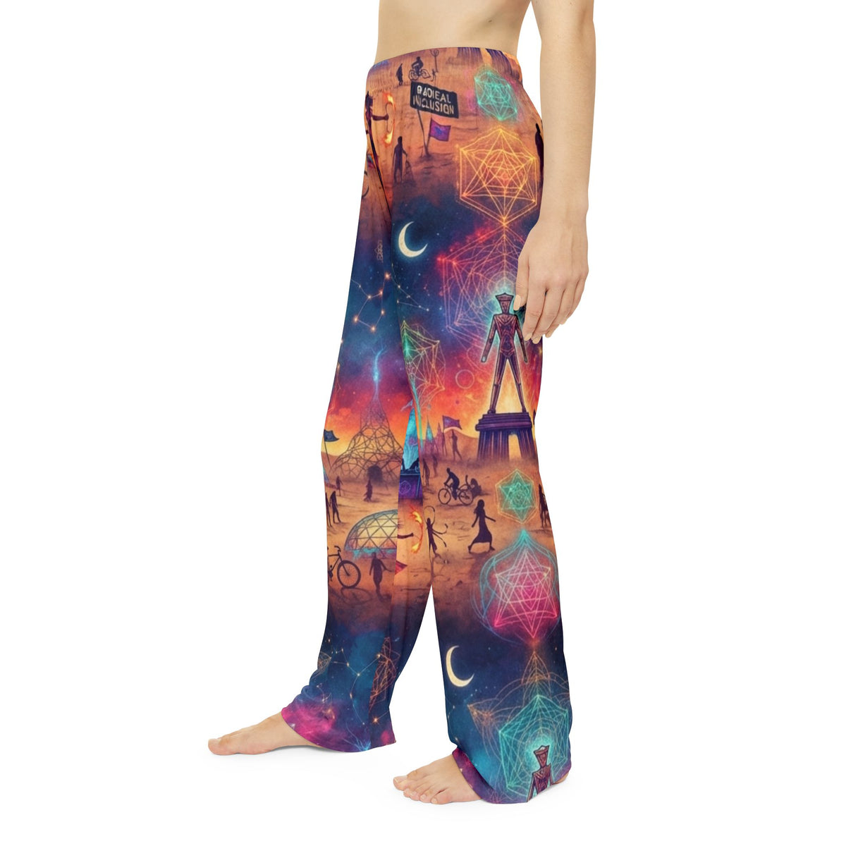 Burning man pj Illustration Pajama Pants | Celestial Dream AOP