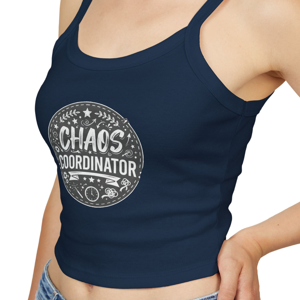 Chaos Coordinator tank top | distressed badge graphic