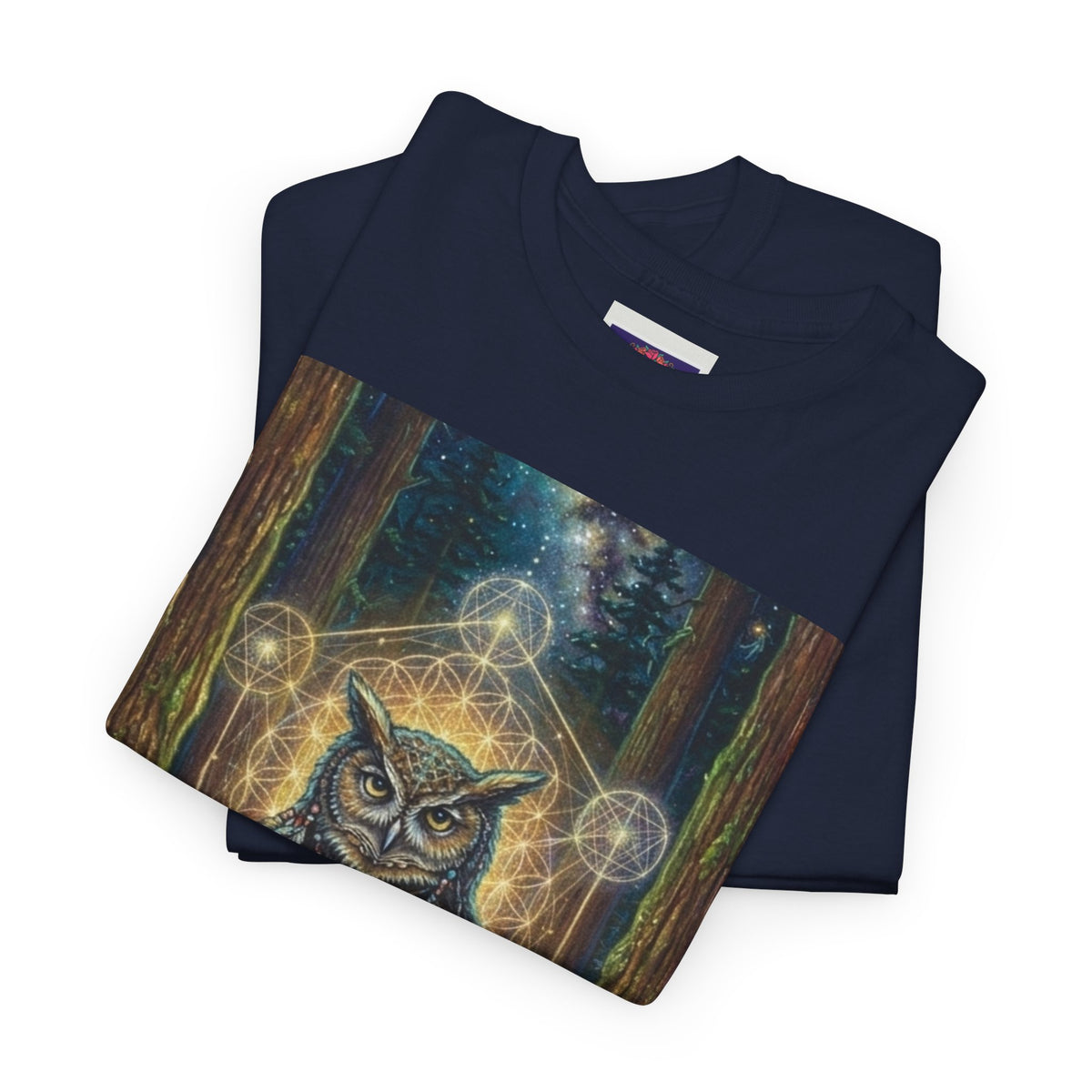 Mystic Owl Forest Illustration T-Shirt | Spiritual Nature Art