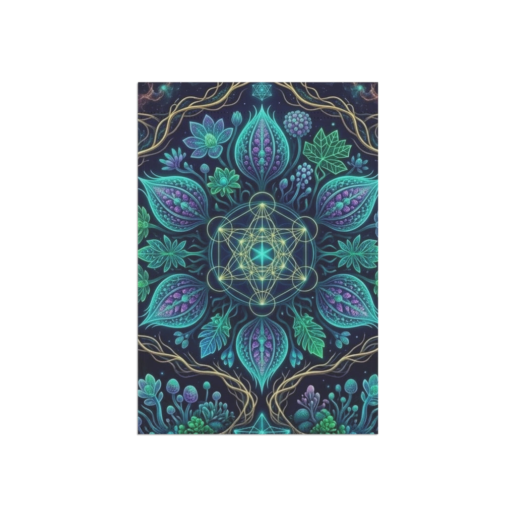 Botanical Mandala Garden Banner | House Flag, Floral Geometric Design