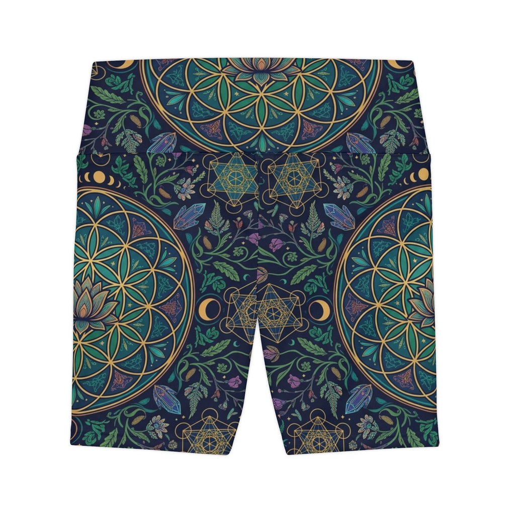 Floral Sacred Geometry Shorts | Women's Workout Shorts