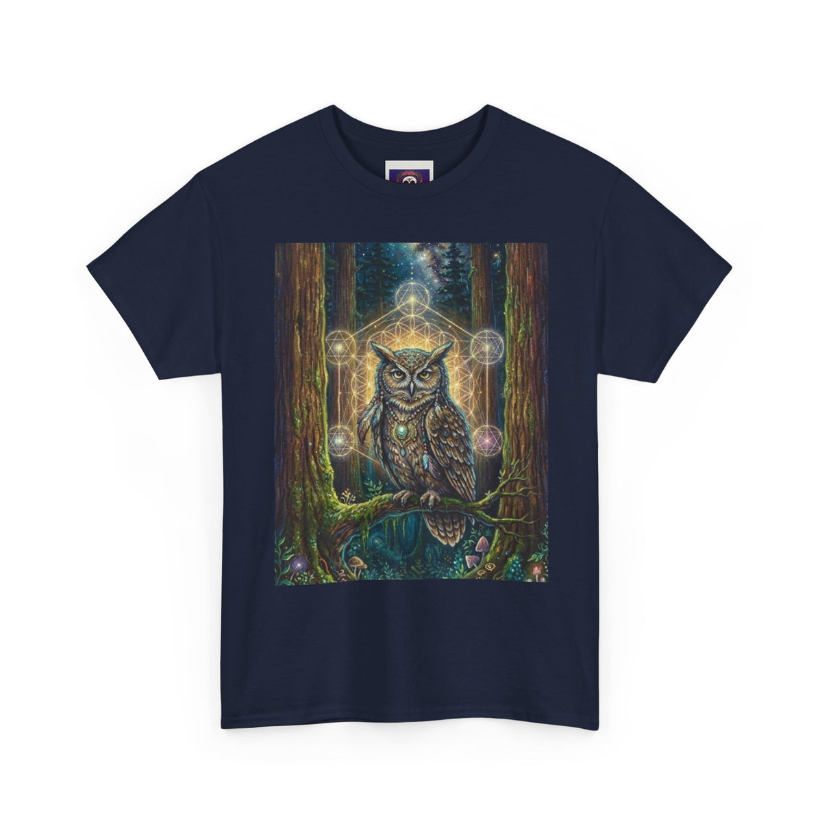 Mystic Owl Forest Illustration T-Shirt | Spiritual Nature Art