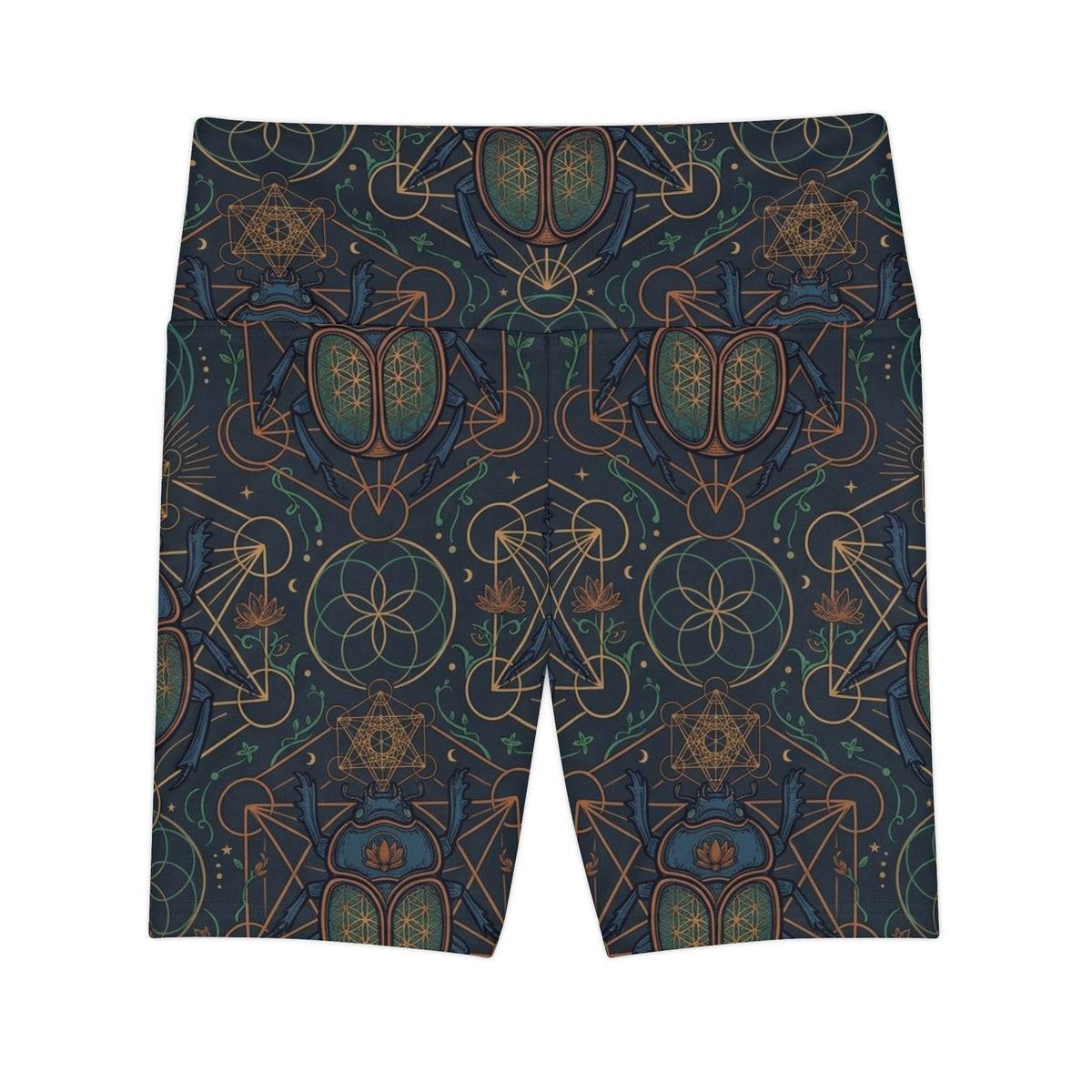 Geometric Scarab Pattern Shorts | Mystic Symmetry Workout Shorts