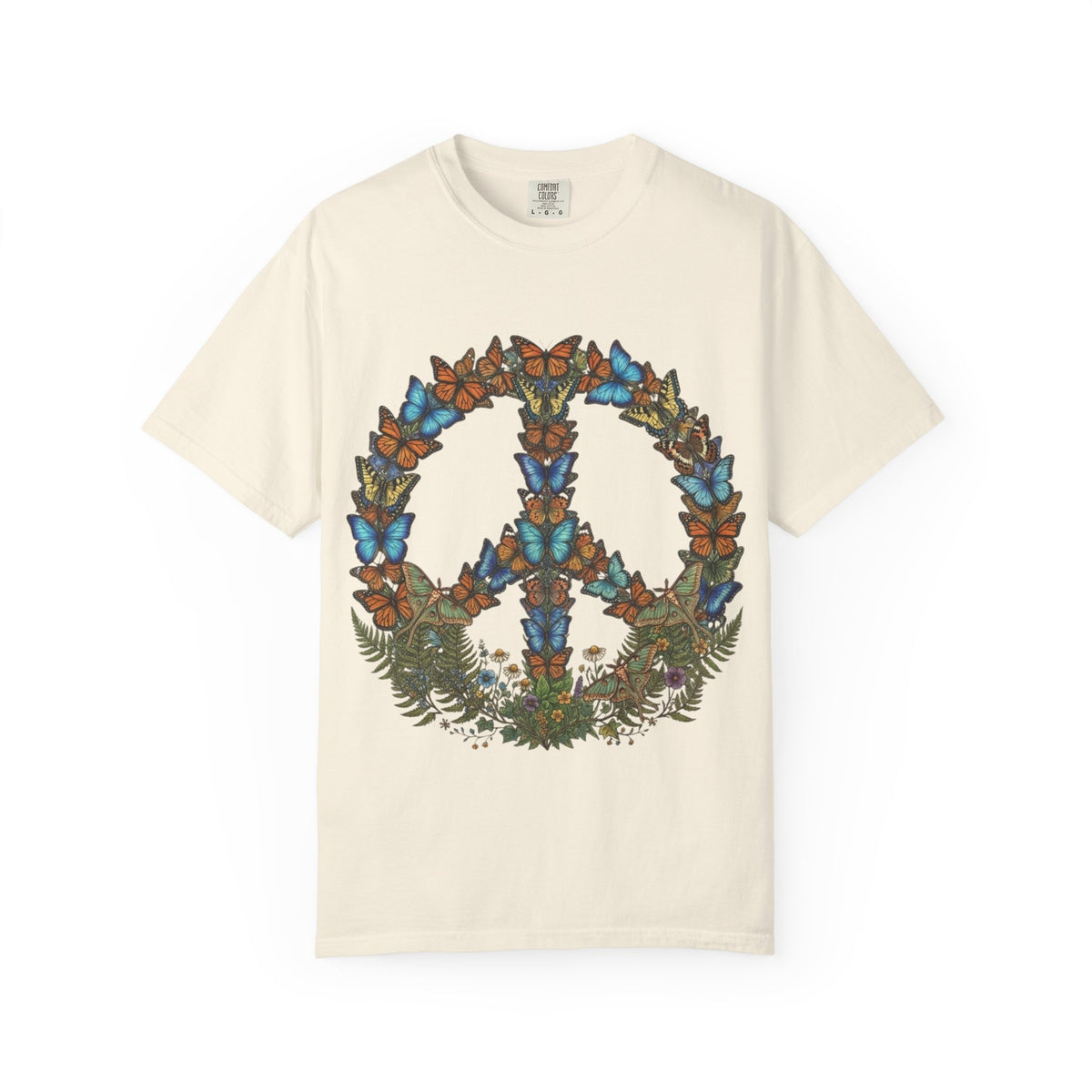 Butterfly Peace Sign T-Shirt | Floral Peace Symbol Tee