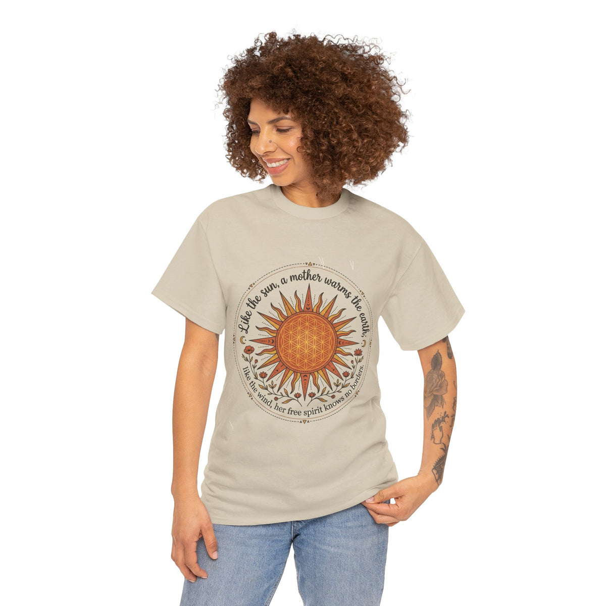 Sunflower Mandala Tee | Sunburst Floral Graphic Shirt
