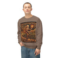 Albert Hoffman  Riding Bicycle Holding Lantern sweatshirt | Whimsical Nightscape Crewneck