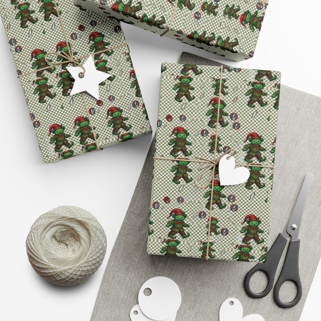 Grateful Dead Holiday Pattern Gift Wrap | Red Music Band Wrapping Paper
