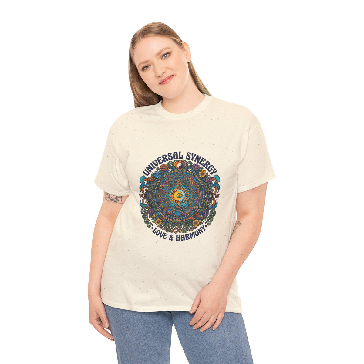 Universal Synergy Mandala T-Shirt | Love & Harmony Graphic Tee