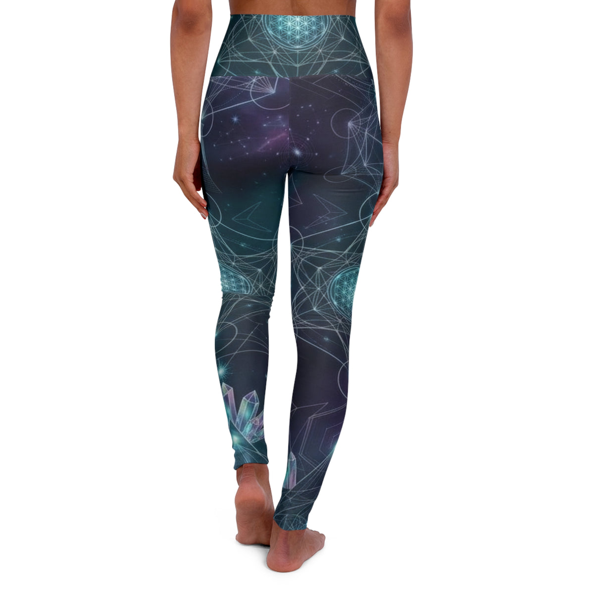 Galaxy Mandala Leggings High Waisted Yoga Leggings | Celestial Geometric Print