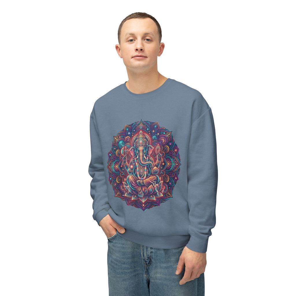 Colorful Ganesha Mandala Sweatshirt | Hindu Elephant Deity Spiritual Crewneck