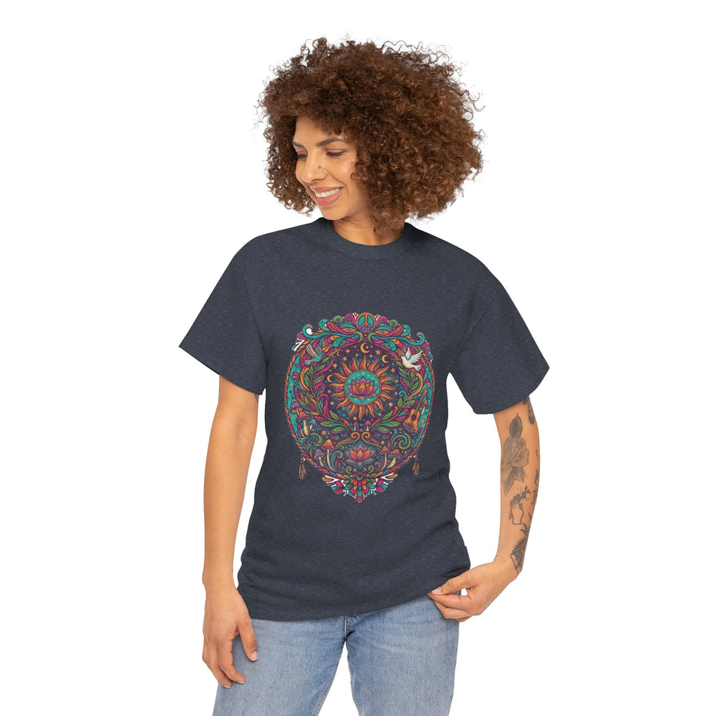 Colorful Floral Mandala T-Shirt | Boho Psychedelic Floral Tee