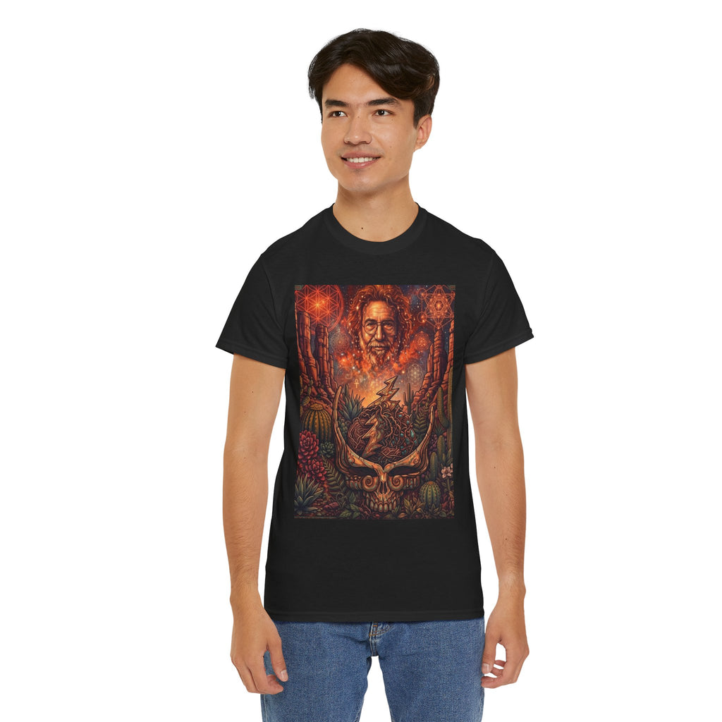 Grateful Dead Skull and Roses Tee | Psychedelic Jerry Garcia Portrait,deadhead gift