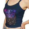 Mystical Skull Forest crop tank top | cosmic skull art
